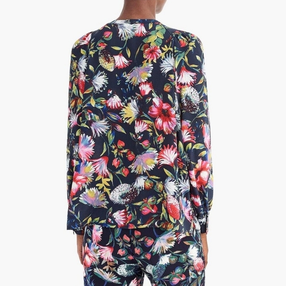 J. Crew Silk Pleated Floral Popover size Medium - Picture 3 of 11